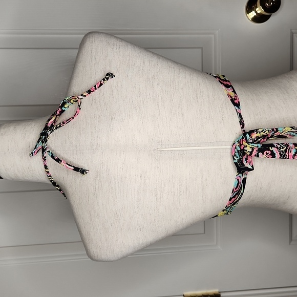 Victoria's Secret Black Paisley Halter Bikini Top Size M - Picture 5 of 10